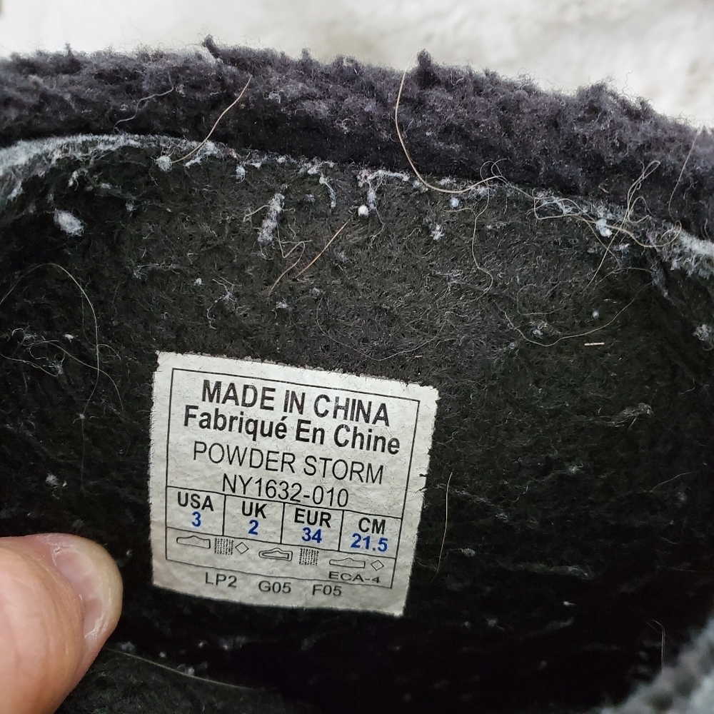 Girls Sorel Black Powder Storm Winter Snow Boots 3 - Picture 8 of 8